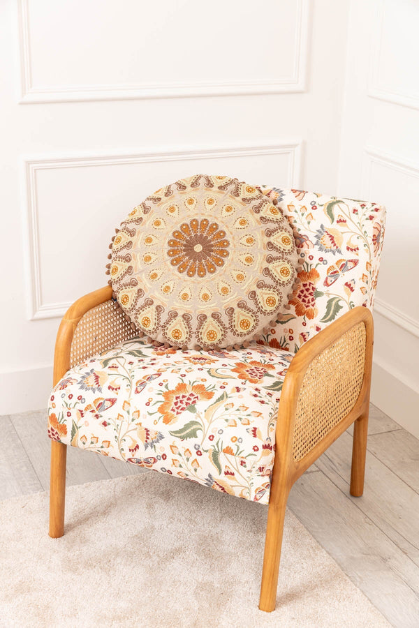 Carraig Donn Oak Wood Upholstered Rattan Chair