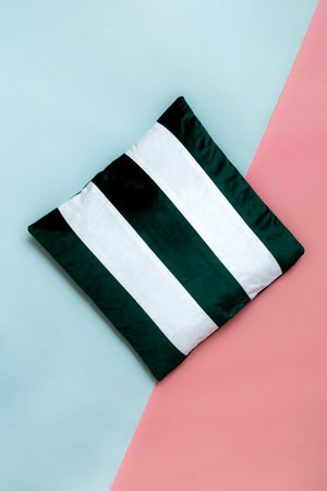 Olive Green Stripe Cushion
