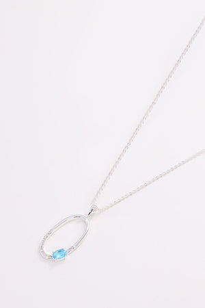 Oval Pendant with Blue Stone