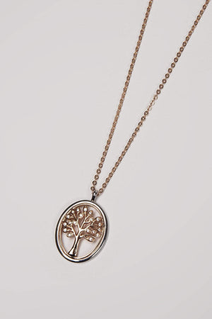 Oval Tree of Life Pendant in Rose Gold