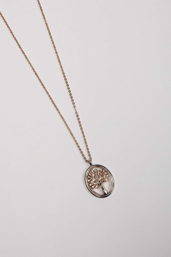 Carraig Donn Oval Tree of Life Pendant in Rose Gold
