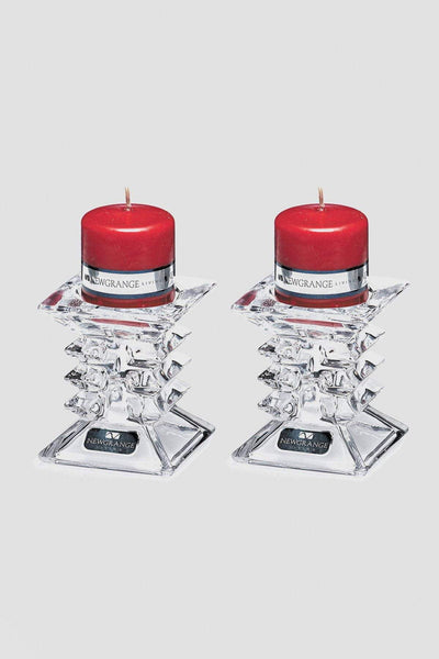 Carraig Donn Pair of Ziggy Candleholder with Red Candles