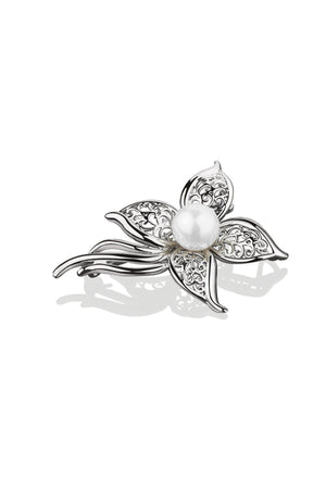 Carraig Donn Pearl Floral Brooch