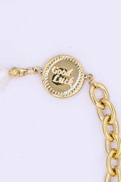 Carraig Donn Pearl & Gold Link Bracelet
