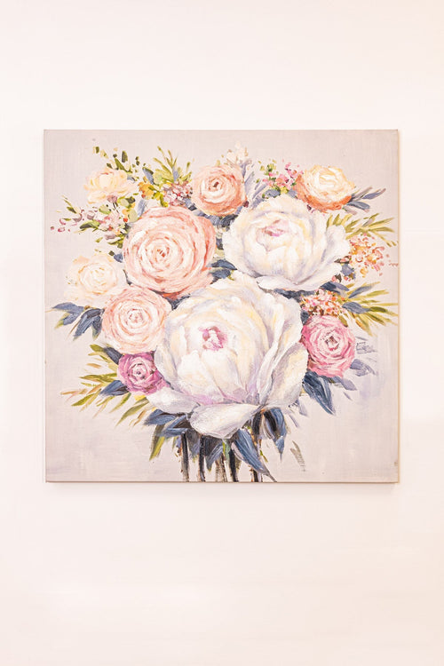 Peony Bouquet Canvas Wall Art