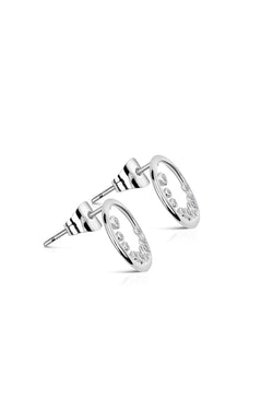 Carraig Donn Petite Circular Earrings with Clear Stones