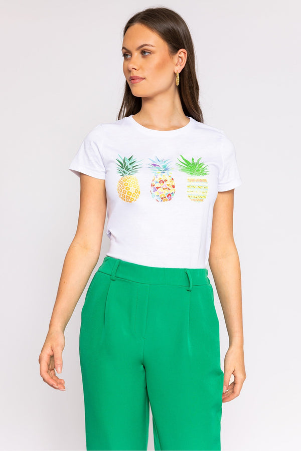 Carraig Donn Pineapple Printed T-Shirt in White