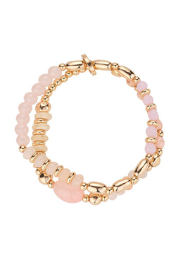Carraig Donn Pink & Beige Bead Bracelet