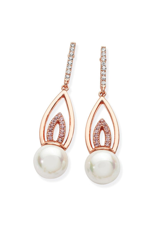 Carraig Donn Pink Cubic Zirconia Flame Drop Earrings