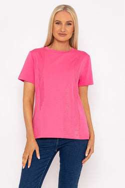 Carraig Donn Pink Glitter Printed Cotton T-Shirt