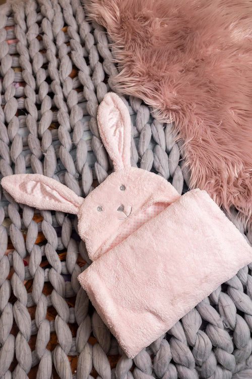 Pink Bunny Hooded Baby Towel