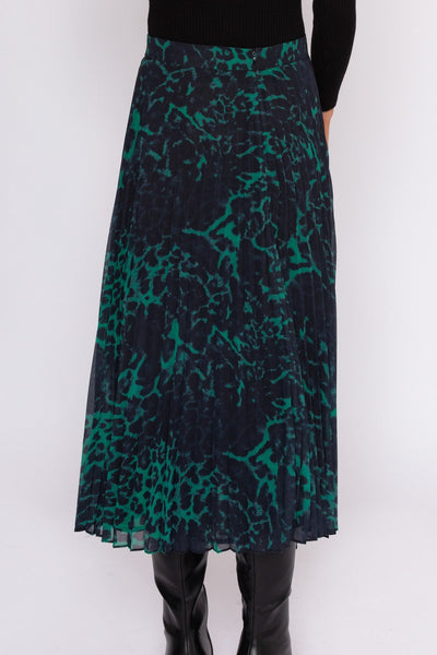 Carraig Donn Pleated Midi Skirt in Animal Print