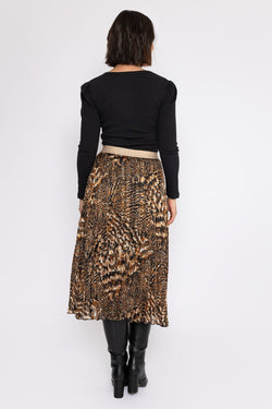 Carraig Donn Pleated Skirt in Animal Print