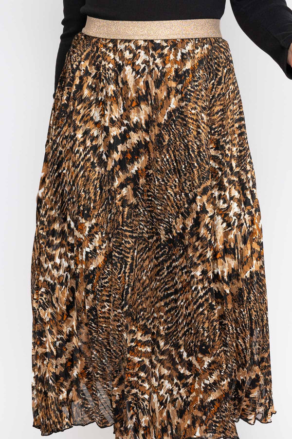 Carraig Donn Pleated Skirt in Animal Print