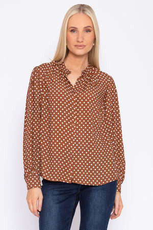 Polka Dot Shirt in Brown