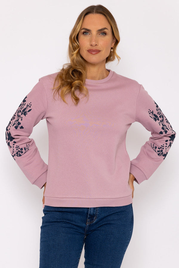 Carraig Donn Print Sleeve Sweatshirt in Violet