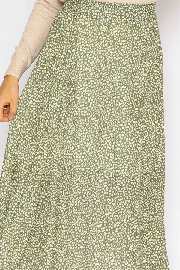 Carraig Donn Printed Midi Skirt in Green