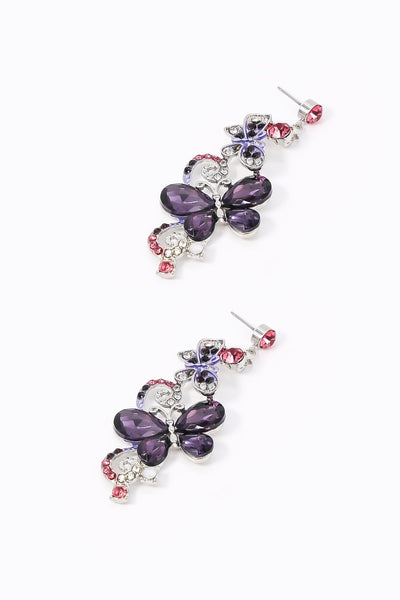 Carraig Donn Purple Diamante Earrings