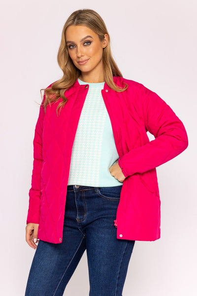 Carraig Donn Quilted Chuck on Jacket in Raspberry