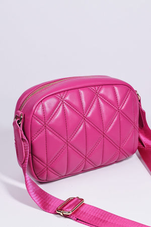 Quilted Crossbody Bag in Magenta