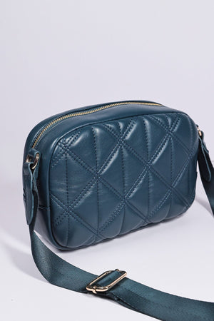 Quilted Crossbody Bag in Teal