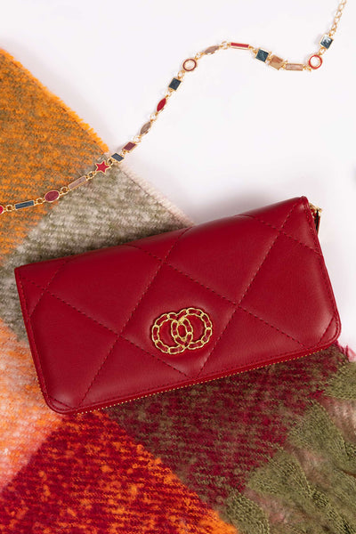 Carraig Donn Quilted Purse in Red