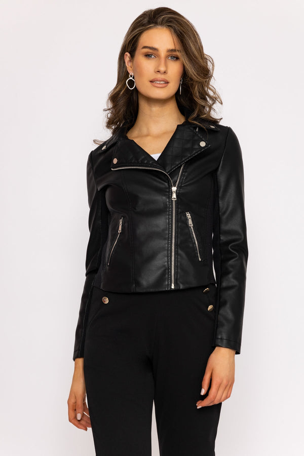 Carraig Donn Quilted Side Zip Jacket in Black
