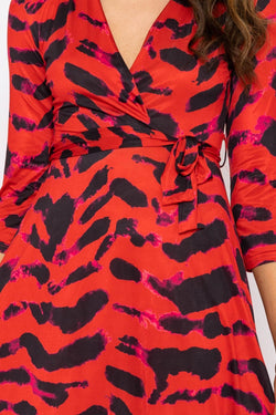 Carraig Donn Red Print Maxi Dress