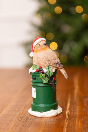 Robin On Post Box Ornament