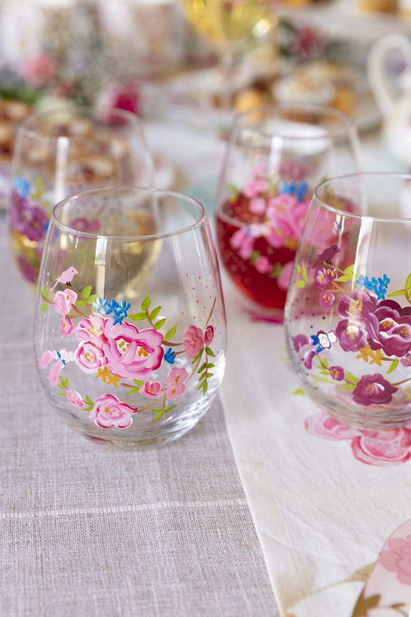Carraig Donn Rosa Belle Stemless Wine Glass Set of 4