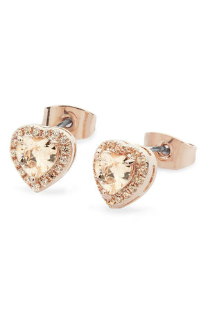 Rose Gold Diamate Heart Earrings