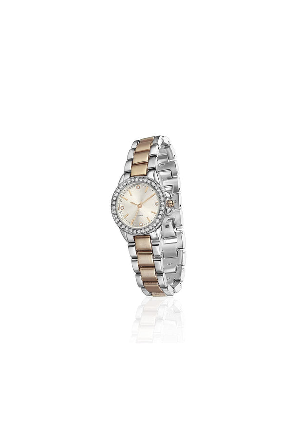 Carraig Donn Rose Gold & Silver Plated Round Watch