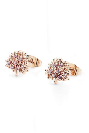 Rose Gold Tree Earrings With CZ