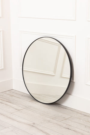 Round Black Modern Mirror