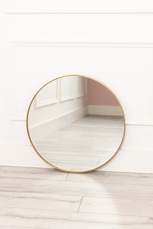 Round Gold Modern Mirror