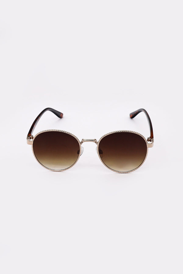 Carraig Donn Round Gold Texture Sunglasses