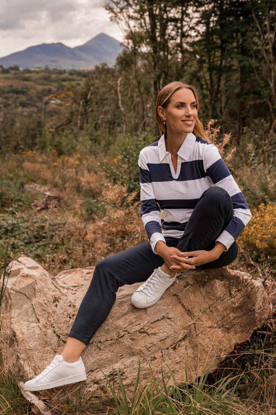 Carraig Donn Rugby Long Sleeve Top in Navy