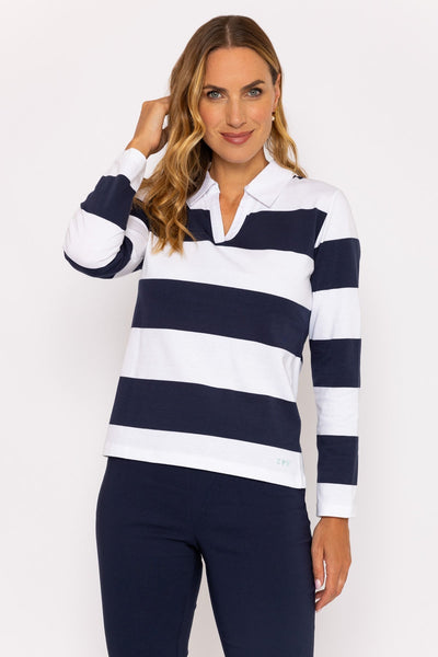 Carraig Donn Rugby Long Sleeve Top in Navy