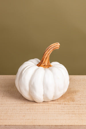 Rustic White Decorative Pumpkin