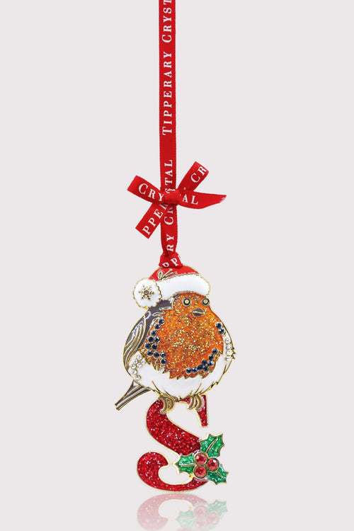 S Alphabet Robin Christmas Tree Decoration