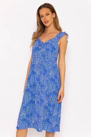 Sadie Blue Printed Midi Dress
