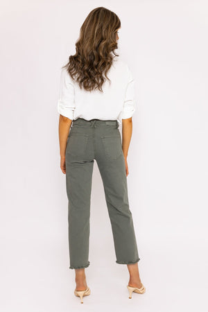 Carraig Donn Seamless Hem Jeans in Khaki