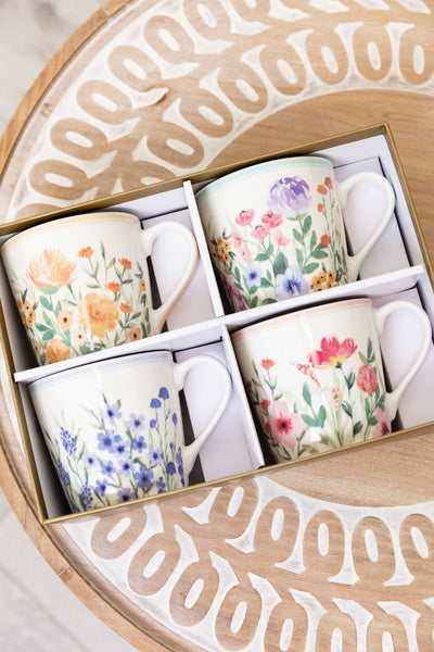 Carraig Donn Set of 4 Ceramic Garden Design Mugs
