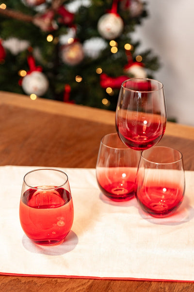 Carraig Donn Set Of 4 Red Glass Tumblers