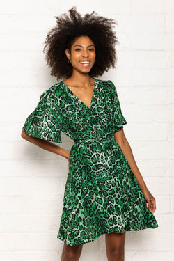 Carraig Donn Shea Knee Dress in Green Print