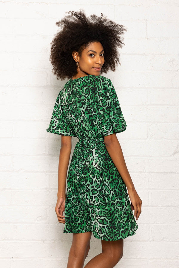 Carraig Donn Shea Knee Dress in Green Print