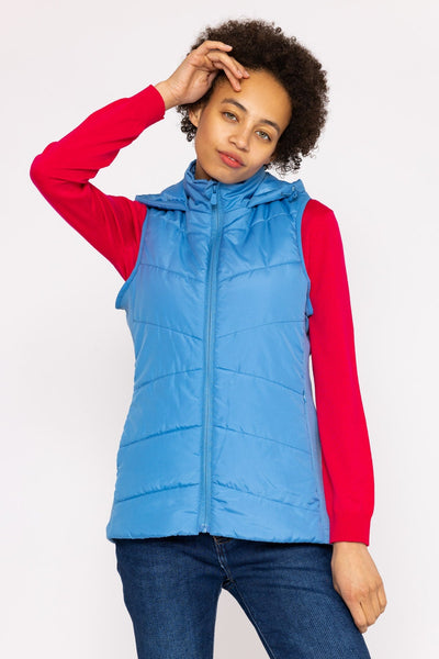Carraig Donn Short Quilted Gilet in Blue