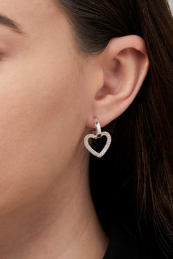 Carraig Donn Silver Hoop & Heart Earrings