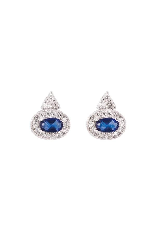 Carraig Donn Silver Oval Sapphire Earrings