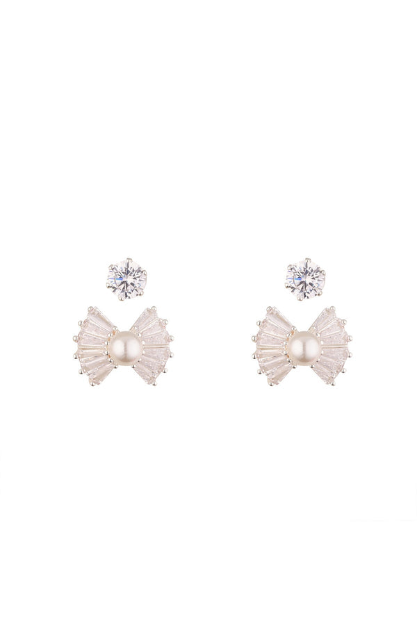Carraig Donn Silver Pearl & Diamante Earring Set